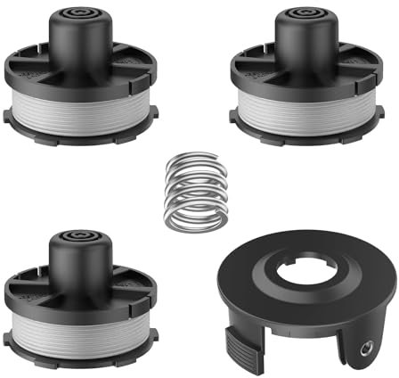 JAMSSOW 4 Bobine Tagliaerba Compatibili con Makita 196146-9/195858-1,Filo Tagliabordi Bobine Adatto per Makita Batterie 18V DUR181Z,DUR181RF,DUR181,Lunghezza 8,3m,Ø1,6mm(3 bobine+1 tappo+1 primavera)