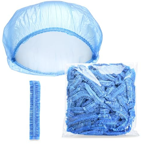 HEART HELEN Cuffie doccia Monouso in plastica100 pezzi,Impermeabili,Elastiche,Multiuso in cucina,Spa,Estetica,Ospedali,Pulizie,Copriscarpe,Igiene Professionale