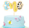 Cartoon Story Tortenaufsatz One aus Holz, 16cm Süß Tortendekoration 1 Geburtstag One Cake Topper Dekoration für Jungen und Mädchen Tortendekoration zum 1. Geburtstag Foto-Requisiten