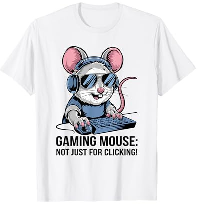 Funny Gamer Mouse Video Games Cute Mouse T-Shirt