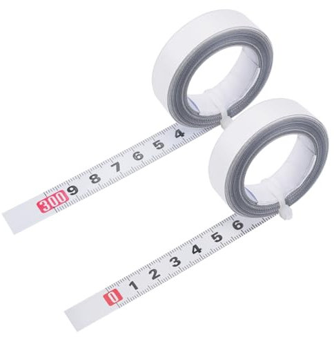 2 Stück Weiß MaßBand Selbstklebend,Kohlenstoffstahl MaßBand Selbstklebendes,3m Rollmeter Aufkleben,für Vermessung Vertikaler Objekte Wie Werkbänke(1 X Links Nach Rechts,1 X Rechts Nach Links)