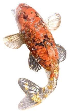 JISADER 2,3 Zoll Glas Koi Fisch Figur, Sammlerstück, Miniatur für Heimdekoration, Style B