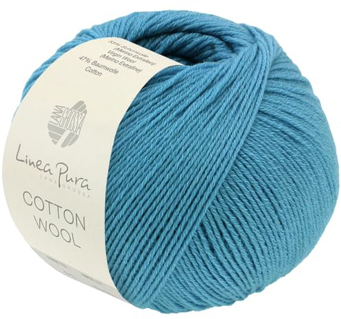 LANA GROSSA Cotton Wool | Klassisches Schurwollgarn mit Baumwolle | Handstrickgarn aus 53% Schurwolle (Merino extrafein) & 47% Baumwolle | 50g Wolle zum Stricken & Häkeln | 195m Garn FB 33