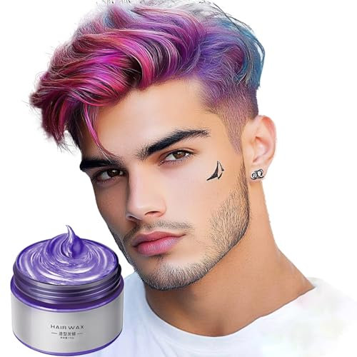 Lila Einweg-Haarfärbemittel Styling Haarmatsch Einweg-Haarfärbemittel Haarwachs Einweg-Haarcreme Halloween Hair Dress Up Easy Clean Haarfarbe