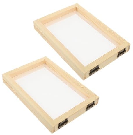 HOMSFOU 2 Stück DIY Papierschöpfrahmen Kiefernholz Handwerksrahmen für Papier Herzustellen und Kreativ zu Gestalten für Bastelprojekte und Umweltbewusste Familienaktivitäten