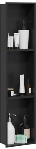 vidaXL Duschnische Schwarz 90 x 20 x 9,5 cm Edelstahl