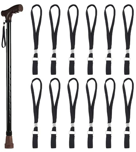 NICENEEDED 12 PCS Dragonne en Cuir pour Canne Dragonne Universelle Réglable pour Cannes et Bâtons de Randonnée Dragonne sans Lèvre pour Cannes et Bâtons de Marche