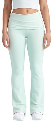 Style & Republic Damen Flared Leggings aus weicher Baumwolle | Umklappbare Yogahose mit Klappbund, Bootcut-Style, lässig & bequem Schlaghose mit weitem Bein
