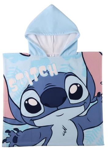 CERDÁ Life's Little Moments Lilo & Stitch Mikrofaser-Kapuzenhandtuch für Kinder, schnelltrocknend, Strand- und Poolhandtuch