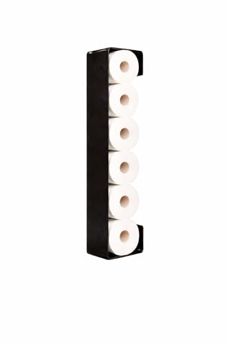 Radius PURORAGGIO WC-Rollenhalter ohne Bohren – Selbstklebender Toilettenpapierhalter zur Wandmontage – platzsparender WC-Rollen Wandhalter aus Aluminium – modernes Badaccessoire (Schwarz)