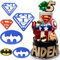 Anyana 4-teiliges Set mit Superhelden-Batman-Superman-Cartoon-Ausstechformen, Gebäck-Stempel, Keksform für Zuckerguss, Kuchendekoration