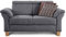 Cavadore 2-Sitzer Sofa Ammerland / Couch mit Federkern im Landhausstil / Inkl. verstellbaren Kopfstützen / 156 x 84 x 93 / Strukturstoff grau