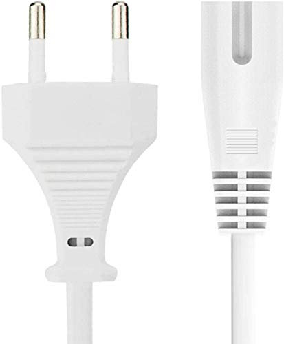 DTK 2m Netzkabel IEC C7, Figure 8 Eurostecke 2 polig Stromkabel, 0,75mm² Kupferader 2 adrig Power Kabel, Kompatibel mit TV, PS3, PS4, PC Monitore, Drucker, Tischlampe, Konsole, Netzteil usw - Weiß