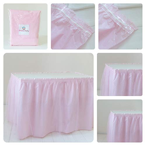 ORKIDEA Gonna da tavolo con tulle - Made in Italy - Dimensioni: 74 x 420 cm (rosa)