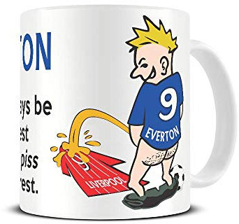 Wee On The Rival's Shirt | Football Fan Rivalry Mugs | Great Funny Gift for a Football Supporter Present Coffee Tea Mug Cup (Everton V Liverpool) WE11