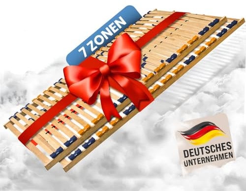 Coemo Partner-Set 2 x Lattenrost MULTIRA 100 x 200 cm 7-Zonen 28 Leisten Härtegrad verstellbar