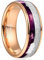 TUNGSTORY Wolfram Ring Roségold 8mm Lila Achat Einlage, Nachgeahmter Meteoriten Ring Pfeil Ehering, Verlobungsringe, Gewölbt, Poliert, Größe 54.4(17.3)