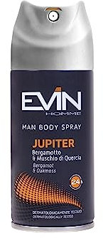 EVIN HOMME | Deodorante Uomo Spray, Fragranza Bergamotto e Muschio di Quercia, Durata 24h, 150 ml