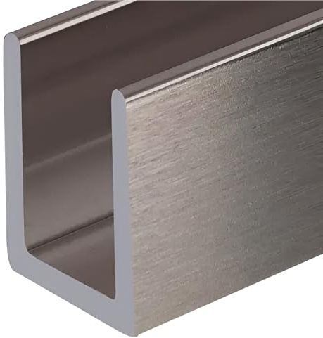 Brixwell SDCD38BN-CCP36 Brushed Nickel 3/8 Fixed Panel Shower Door Deep U-Channel - 36 Length