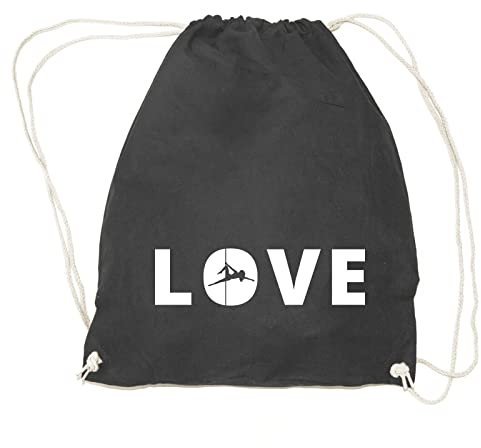 absenda Love Pole Dance Turnbeutel - Tanzen Stange Striptease Table Rotlicht Liebe Schwarz