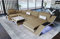 Sofa Wohnlandschaft Calabria - mit LED Beleuchtung, verstellbare Kopfstützen, Recamiere/Mikrofaser/Ausrichtung wählbar (Ottomane rechts, Weiss-Cappuccino)