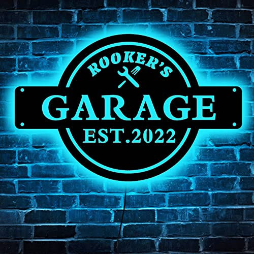 soulglass Enseigne de garage au néon personnalisée, enseigne de garage personnalisée, enseigne de nom de garage personnalisée, enseigne lumineuse de garage, enseigne au néon de garage personnalisée