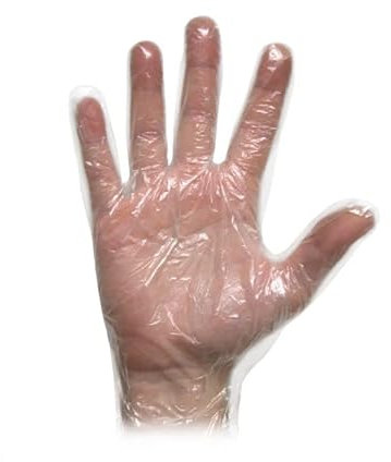Areso Guantes Desechables Plastico Transparente 500 PCS - Guantes Plastico Desechables Alimentacion Supermercado - Guantes Desechables Transparentes Limpieza Hogar Tinte (500, Large)