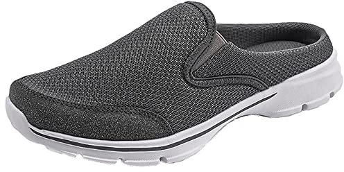 Sisttke Hausschuhe Damen Clogs Herren Slip On Pantoffeln Sommer Outdoor Atmungsaktiv Bequeme Gartenschuhe rutschfest Schlupfschuhe Slipper,Grau-II,46 EU