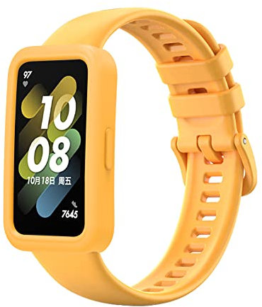 Tyogeephy Cinturino + Custodia Compatibile con Huawei Band 8, Cinturini di Ricambio in Silicone Sport Compatibile con Huawei Band 8