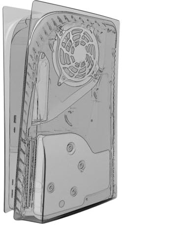 Geekria Placas de Cubierta Transparentes compatibles con PS5, Playstation 5 Console Disc Edition, Paneles Laterales ABS Resistentes a los Golpes, Carcasa de Repuesto para Accesorios de Juego (Negro)