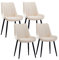 CLIPOP Samt Esszimmerstühle 4er Set Küchenstühle Polsterstuhl Wohnzimmerstuhl Gepolsterte Sessel Sitzfläche mit Rückenlehne und Metallbeine (4er Set, Beige)