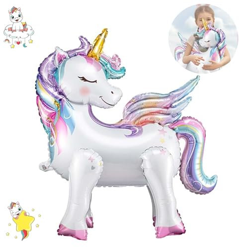 Einhorn Luftballons,3D Folienballon Einhorn,Einhörner Deko,Einhorn Ballon Mädchen,Einhorn Luftballon Tiere mit Beinen,Einhorn Deko Kindergeburtstag