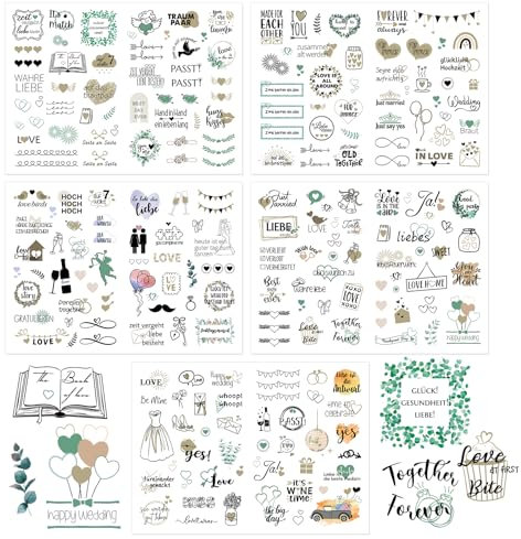 Sticker Hochzeit Sticker Gästebuch(213 Motive),für Dekorationen Hochzeits Briefe und Tagebücher, Hochzeit Aufkleber, Sticker Gästebuch Hochzeit, Aufkleber Hochzeit Love, Wedding Deko