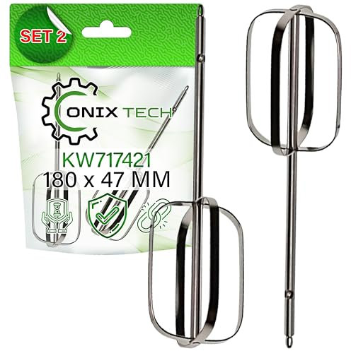 ONIX TECH 2 Stück Rührbesen für Handmixer mit dem Originalcode KW717421 für Kenwood - Garantie 5 Jahre