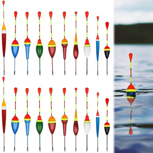 TTYSHIP® 20 Stück Posen Angeln, Angelposen aus Schaumstoff, Angel Schwimmer, Forellen Posen Set, Angelzubehör Posen für Unterschiedlich Große Fischarten