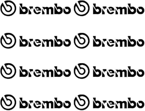 Generisch Bremssattel Aufkleber passend für Brembo 8 Stück Hitzebeständig Performance Tuning Auto Aufkleber JDM Sticker Brake Caliper Decals passend für alle Fahrzeuge (schwarz)