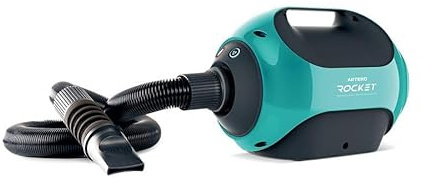 ARTERO Rocket. Secador Profesional para peluquería Canina Motor Potente, Alta Velocidad, Resistente, Ligero y silencioso. El Mayor Rendimiento con el Menor Consumo del Mercado. (Turquesa)