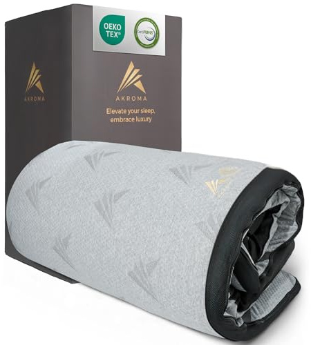 Akroma® Memoryschaum Topper – 140x200cm, 7,5cm Höhe, Zwei Härtegrade H2&H3, Matratzentopper aus Gel Memory Foam, atmungsaktiv, hypoallergen, Abnehmbarer Bezug, Öko-Tex Zertifiziert