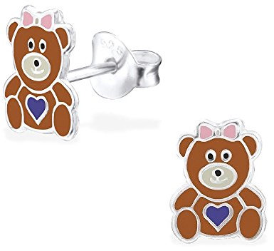 Laimons Mädchen Kinder-Ohrstecker Teddy-Bär Braun aus Sterling Silber 925