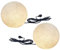 Trango 2er Set 200G Kugelleuchte, Gartenkugel *NATURE* IP65 in Granit-Optik 20cm Durchmesser inkl. je 1x E27 Fassung & je ca. 5m IP44 Kabel Leuchtkugel, Außenleuchte, Außenkugel ohne Leuchtmittel