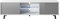 Selsey Mueble bajo per televisor, Cristal, Blanco y Gris, 140 x 40,5x31,3