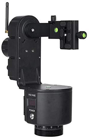 Electronic Pan Tilt Head 40-50M Remote Control Automatic Motorized Panoramic Tripod Adjustable Speed 360° Rotating Video Tripod Head Gimbal Head for Tripods and Jibs