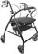 KMINA - Rollator Faltbar Leicht mit Sitz, Schmal für Wohnung, Klappbar mit Korb Höhenverstellbar, Doppelbremse, Schwarz - Made in Europe