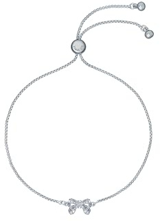 Ted Baker Carsaa Crystal Petite Bow Drawstring Bracelet for Women (Silver/Crystal)