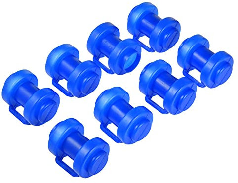 Trampolin Endkappen - 8 Stück Schutzkappen Blau | Pfostenkappen für die Netzstangen des Trampolins | Innenliegend Sicherheitsnetz Kappen Abschlusskappen für Netzstangen | Ø 25 MM