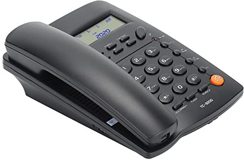 Uvital Desktop Corded Telephone, DTMF/FSK Mode, LCD Display, Calls Memory, Basic Calculator, Special Ring for VIP Numbers, M1,M2 One Touch Memory, in Use LED Indication, Last Number Redial