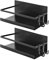 Joejis Set of 2 Magnetic Spice Racks - Storage Organiser with 4 Hanging Hooks - Strong Drill Free Herb Jar Holder for Fridge - Ideal Pantry Kitchen Organiser - Black