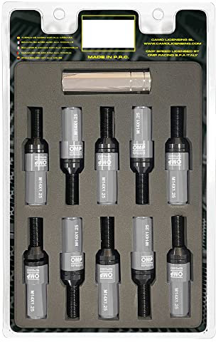 OMP SPEED - Set Performance-Schrauben mit Aluminiumschutz, M14X1.25, HEX: 17-19, L: 28 mm, Farbe: grau