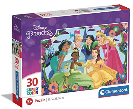 Clementoni - 20276 - Supercolor Puzzle - Disney Princess - 30 Pieces, Jigsaw Puzzle For Kids Age 3, Puzzle Cartoon, Made In Italy