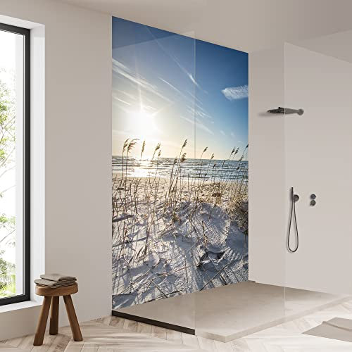 yourplate Duschrückwände mit individueller Größe (1 Rückwand – Premium Nano Matt – mar102) – Duschrückwand Alu mit Feuchtigkeitsschutz – Rückwand Dusche zur einfachen Montage